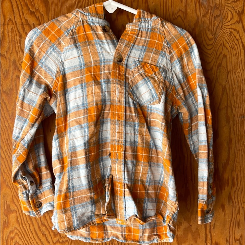Okie Dokie Kids' Orange Plaid Shirt